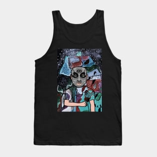 Embrace the Darkness with Hate NFT - A Mysterious Male Character in Indian Mask Tank Top